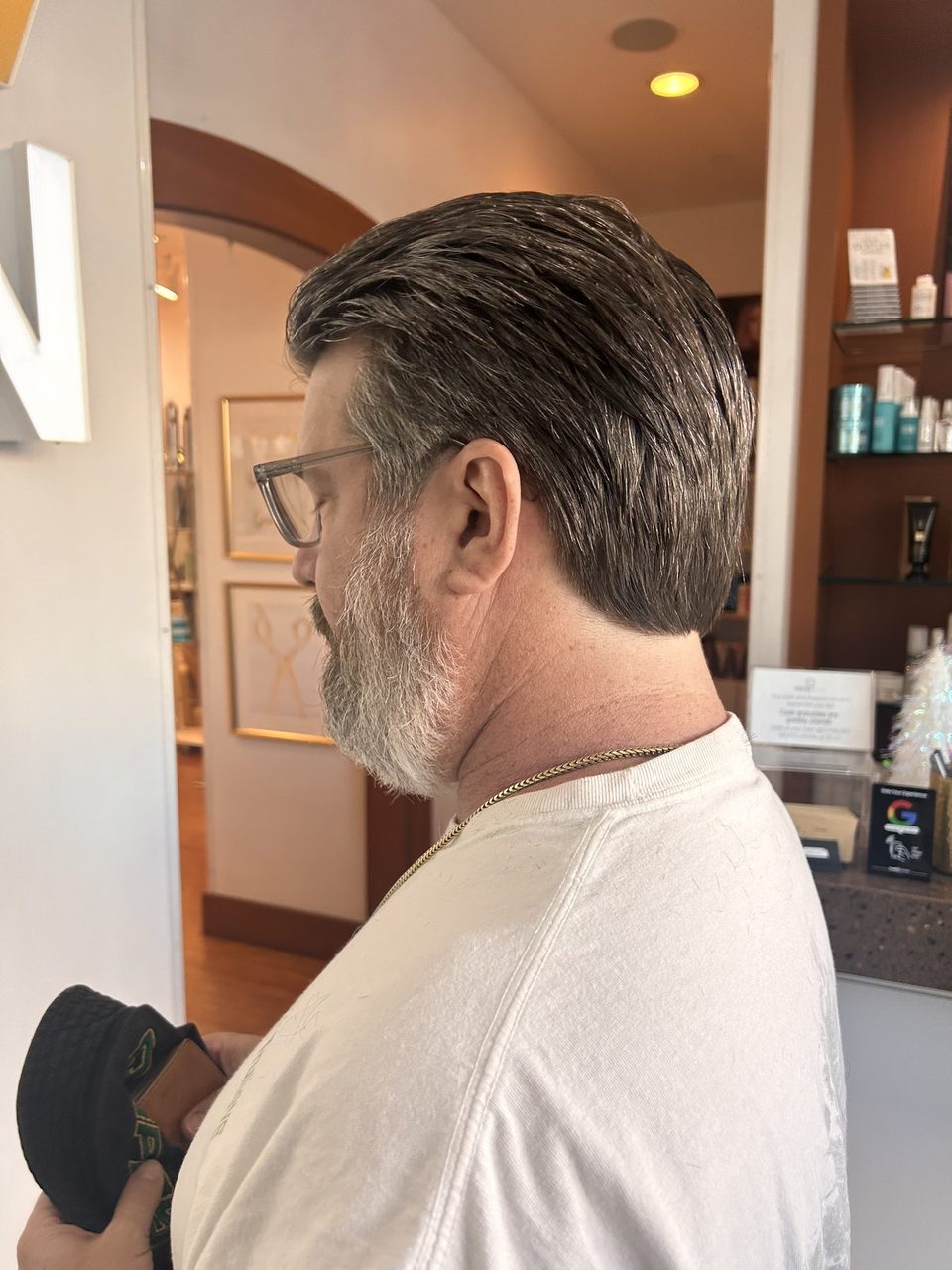 Men's cut and gray blending at Frenzy Salon