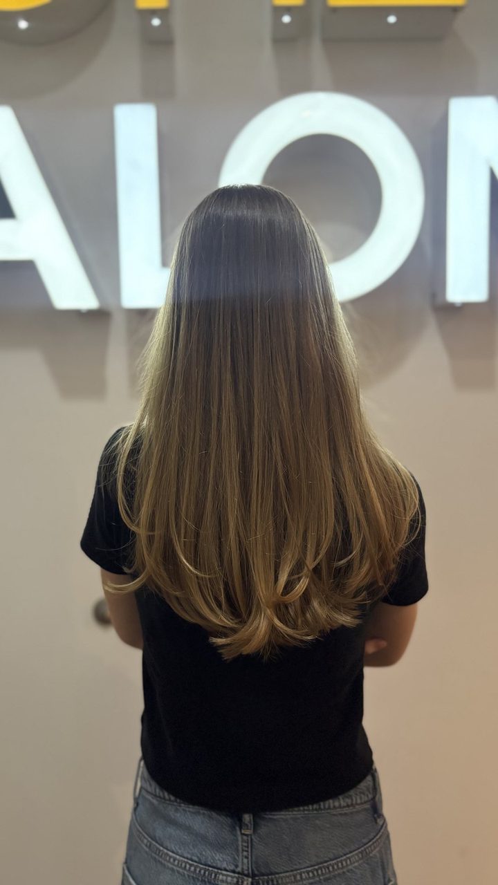Smoothing treatment result at Frenzy Salon